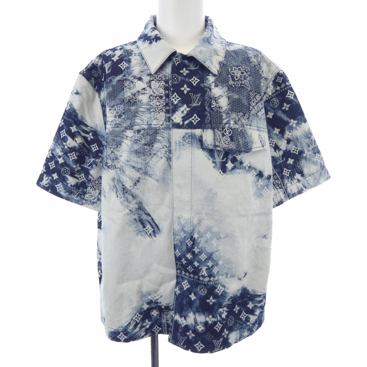 ルイヴィトン LOUIS VUITTON モノグラムバンダナショートスリーブデニムシャツ HNS17WNW2 S/Sシャツ