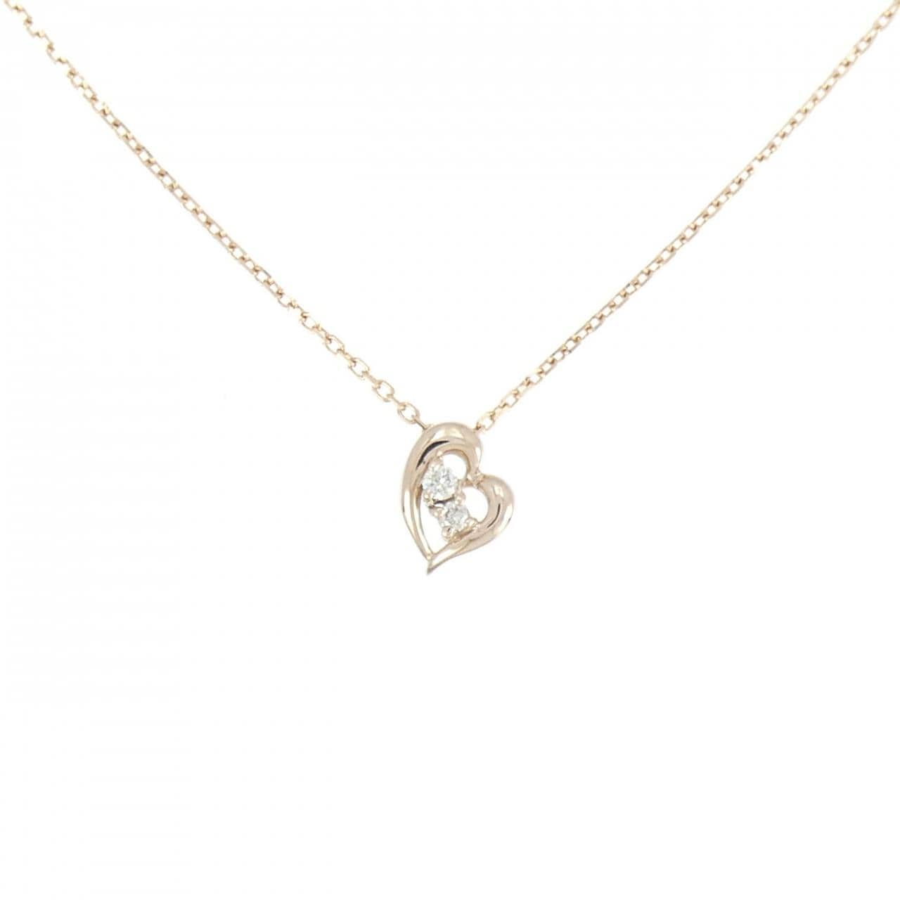 K10PG ハート ダイヤモンド ネックレス 0.02CT