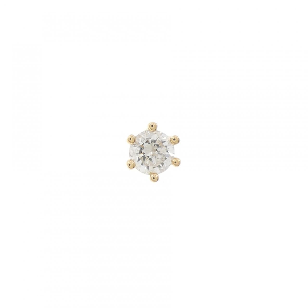 K18YG ソリティア ダイヤモンド ピアス 0.28CT 片耳