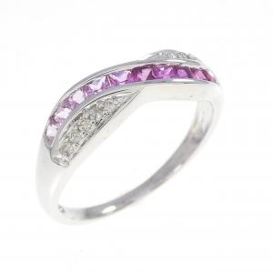 K18WG カラーストーン リング