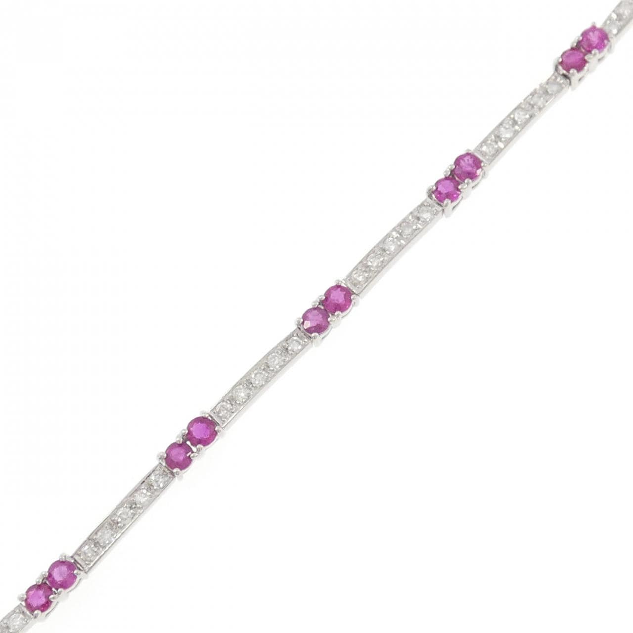 K18WG ルビー ブレスレット 1.95CT