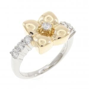 750WG/750YG フラワー ダイヤモンド リング 0.45CT