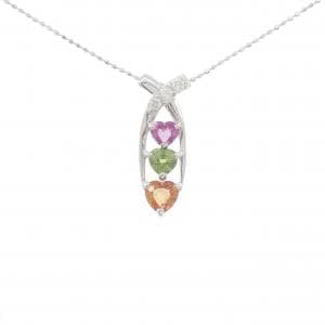 K18WG ハート サファイヤ ネックレス 1.28CT
