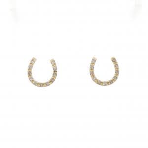 K18YG ホースシュー ダイヤモンド ピアス 0.30CT