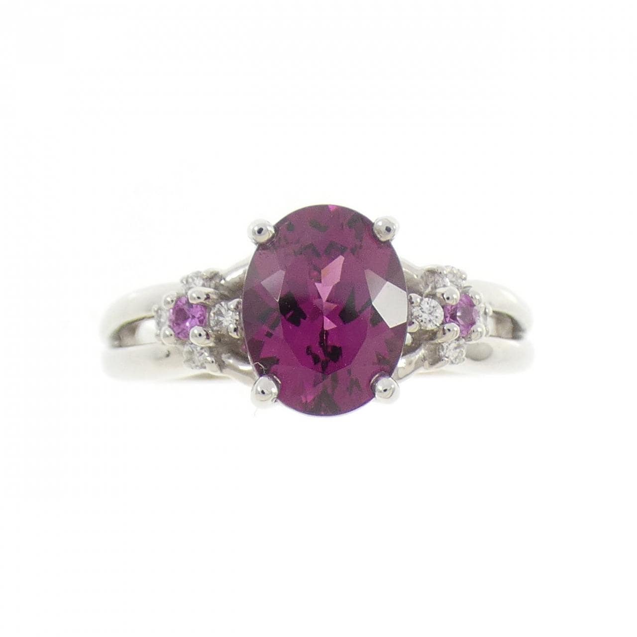 K18WG ガーネット リング 2.40CT