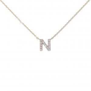 K18PG イニシャルN ダイヤモンド ネックレス 0.07CT
