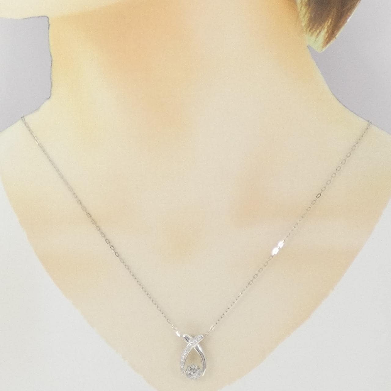 K18WG ダイヤモンド ネックレス 1.00CT