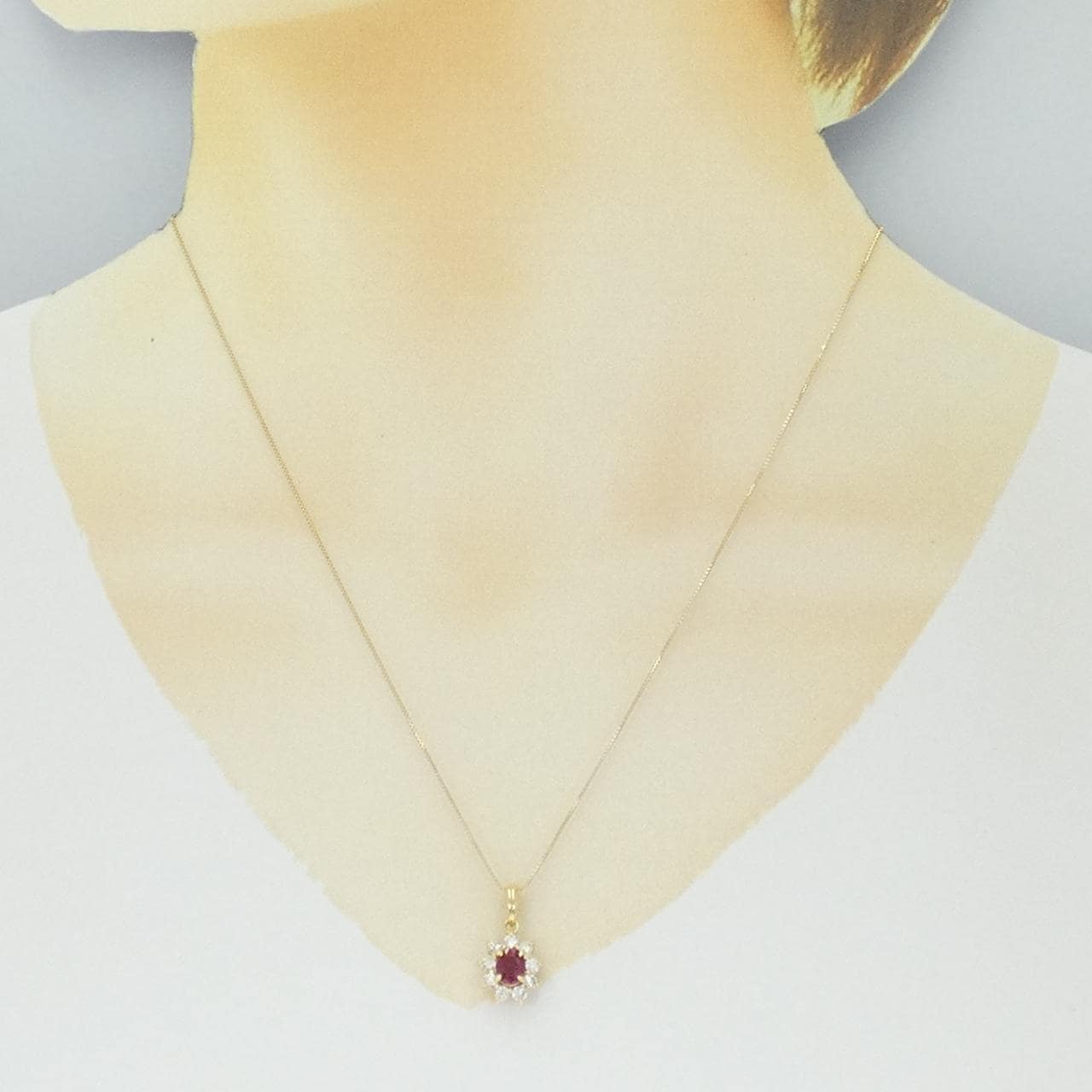 K18YG ルビー ネックレス 0.54CT