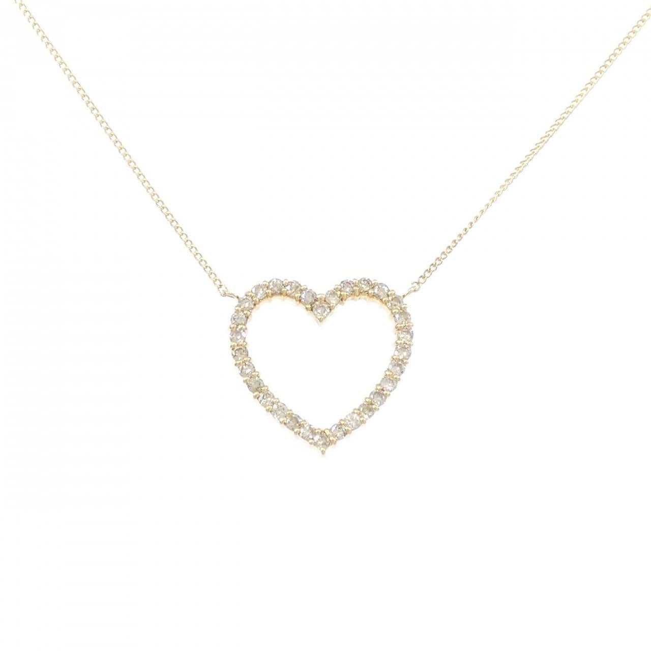 K18YG ハート ダイヤモンド ネックレス 0.52CT