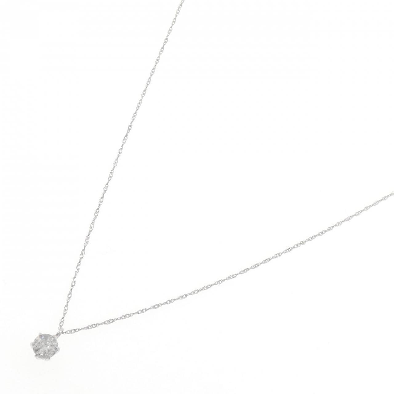 PT999/PT850 ソリティア ダイヤモンド ネックレス 0.3CT