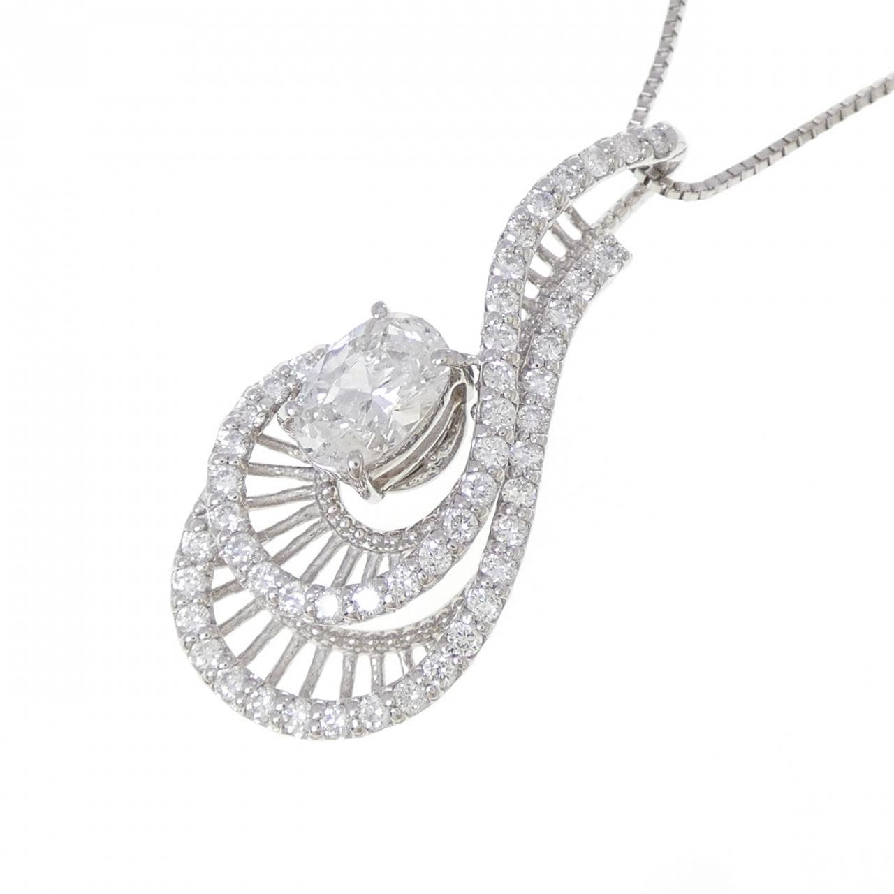 PT900/PT850 ダイヤモンド ネックレス 0.678CT F I1 オーバルカット