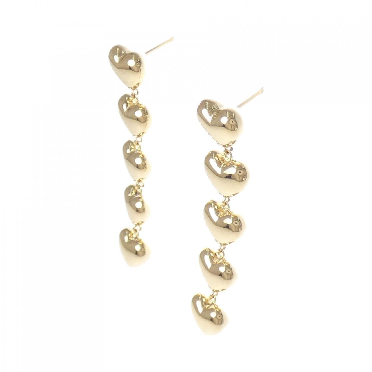 K18YG heart earrings