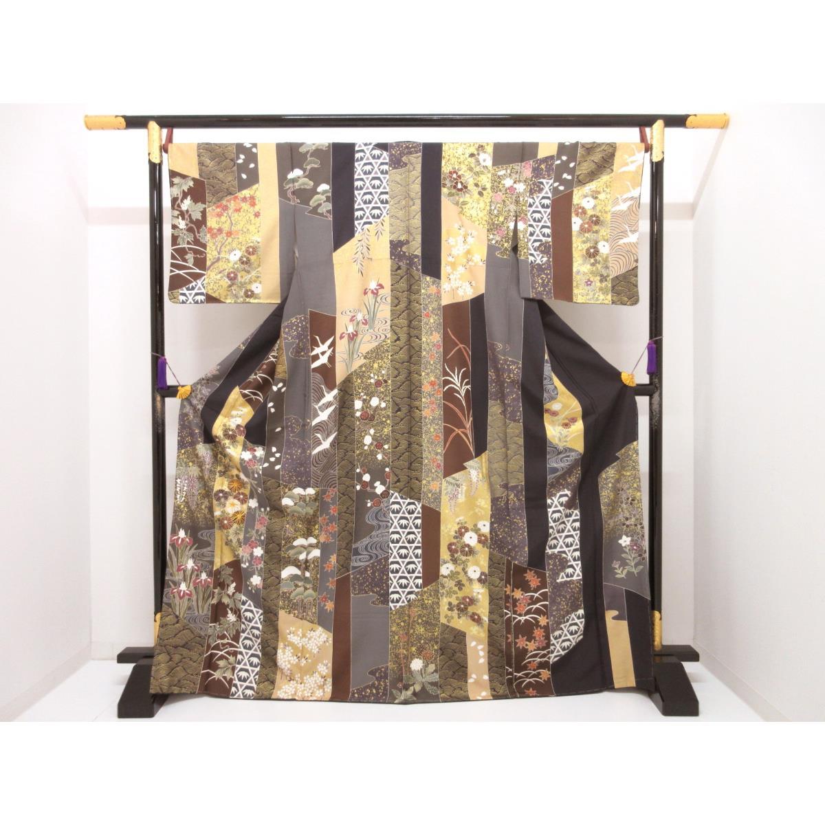 【未使用品】訪問着　友禅金彩加工　刺繍入り