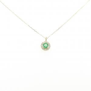 【新品】K18YG エメラルド ネックレス 0.08CT