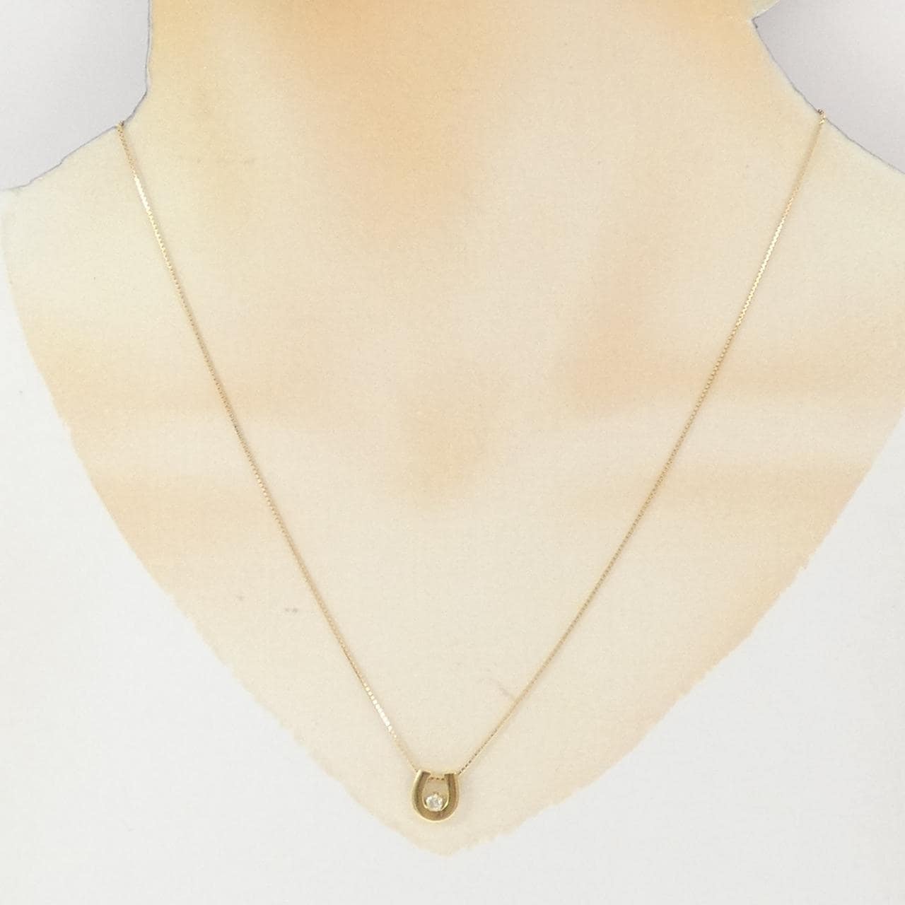 K18YG ホースシュー ダイヤモンド ネックレス 0.07CT