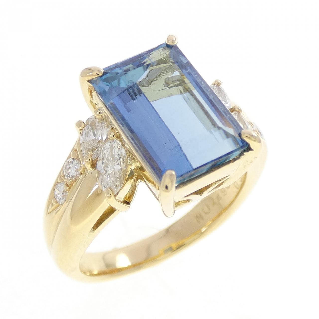 K18YG アクアマリン リング 3.417CT