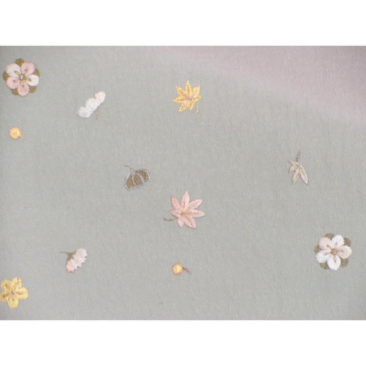 訪問着　金彩入り刺繍加工　ボカシ染