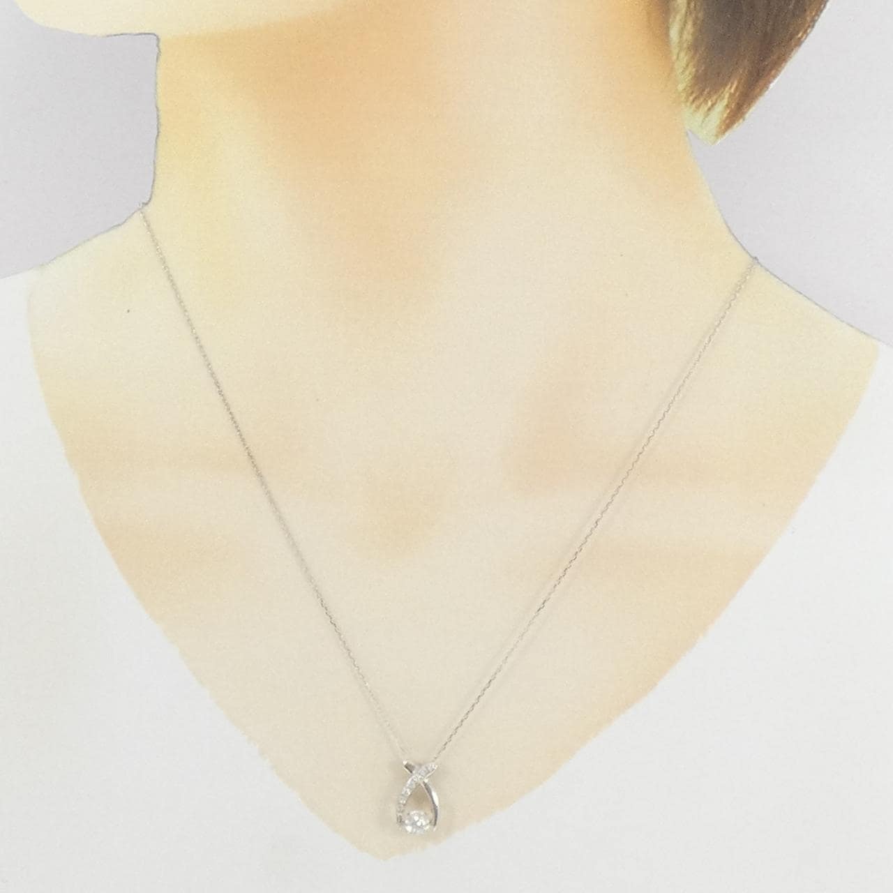 PT900/K18WG ダイヤモンド ネックレス 0.44CT