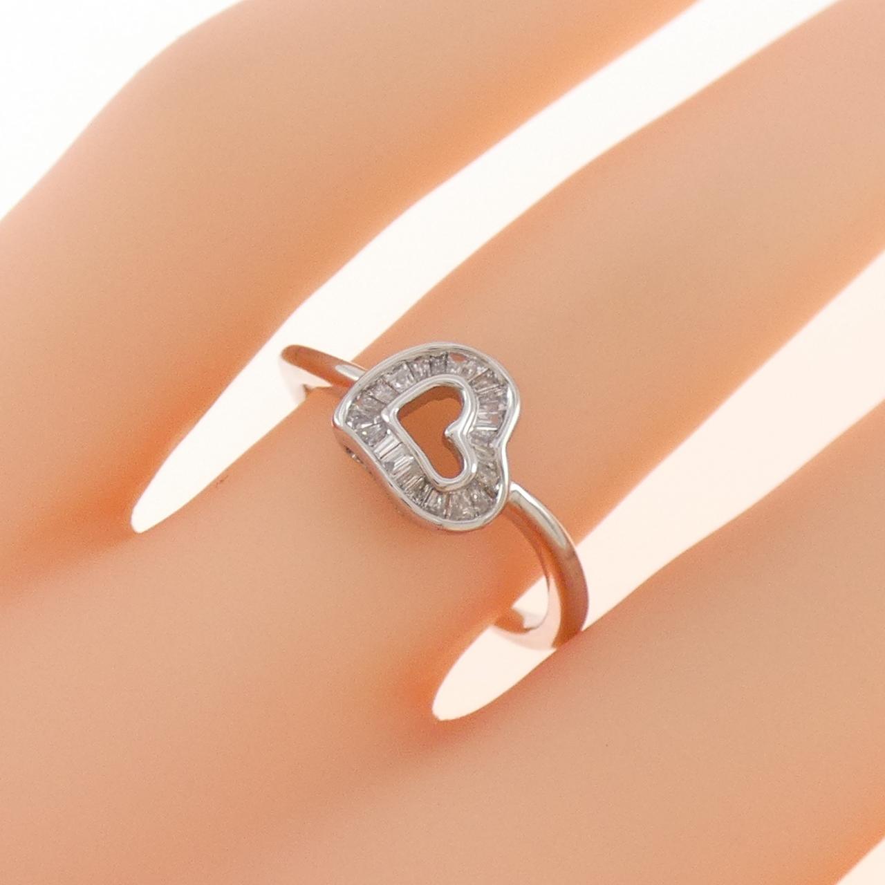 K18WG ハート ダイヤモンド リング 0.13CT