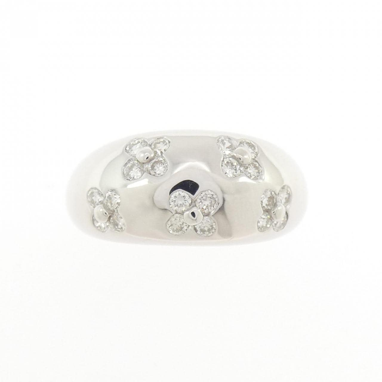 K18WG花朵钻石戒指0.52CT