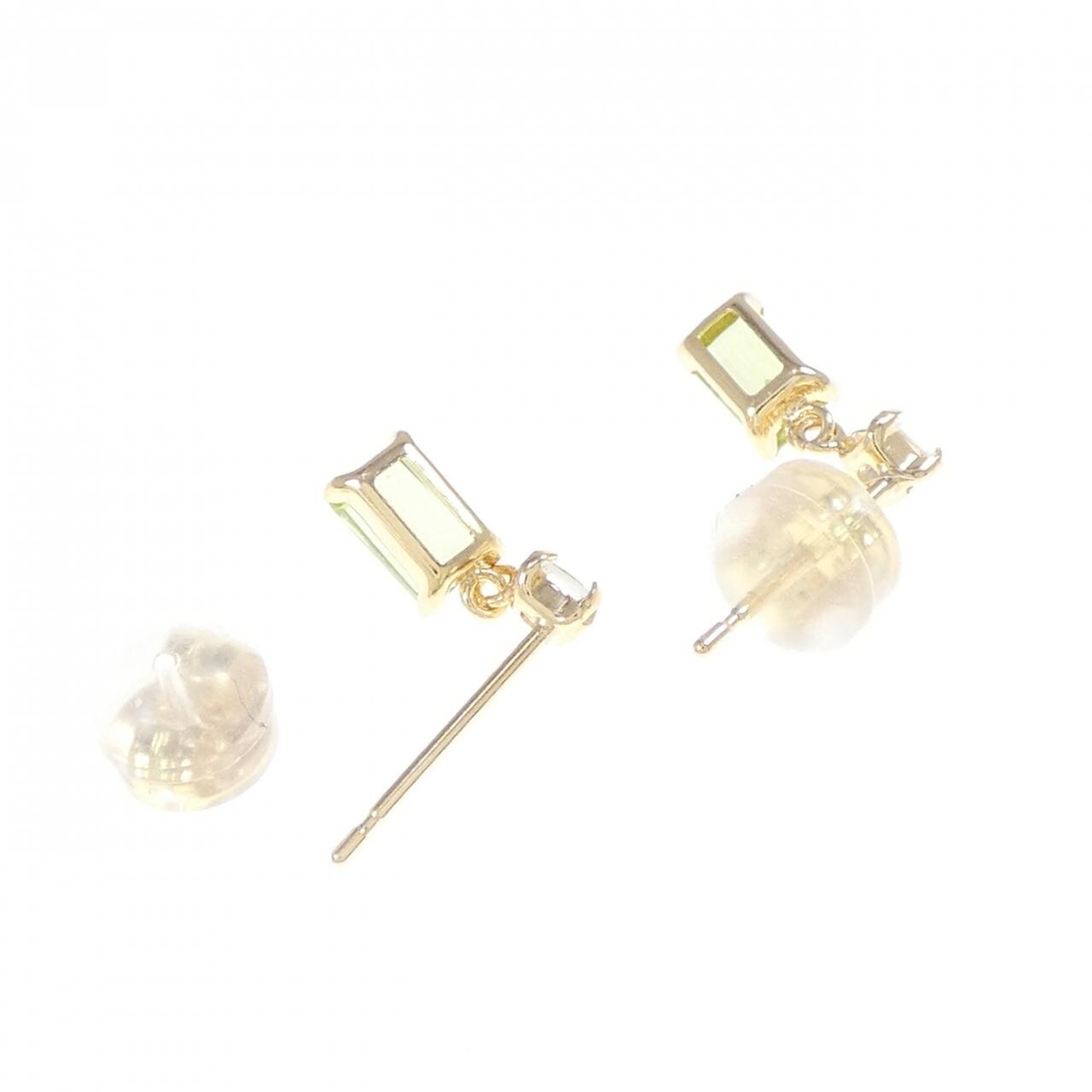 【新品】K18YG ペリドット ピアス