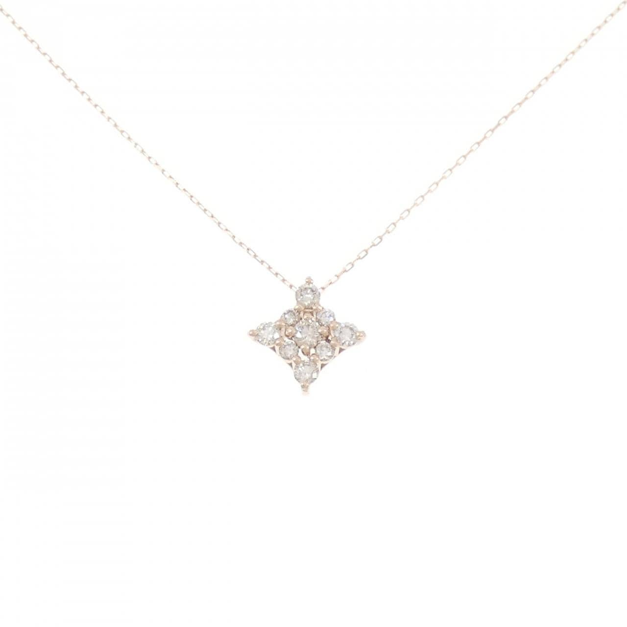 【新品】K10PG ダイヤモンド ネックレス 0.20CT
