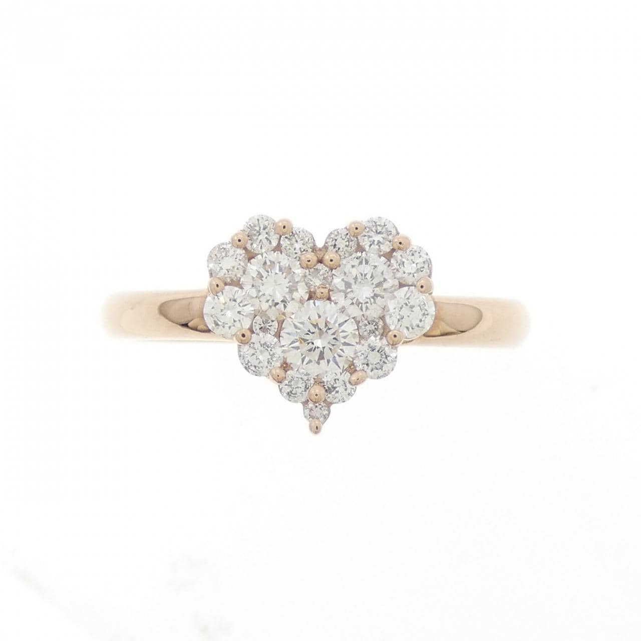 K18PG ハート ダイヤモンド リング 0.28CT