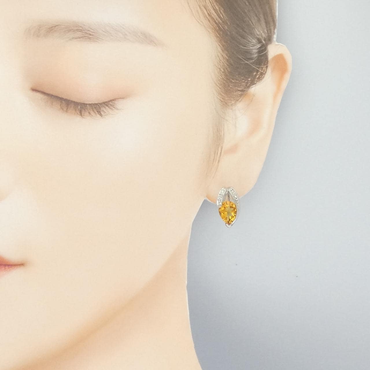 K14WG シトリン ピアス