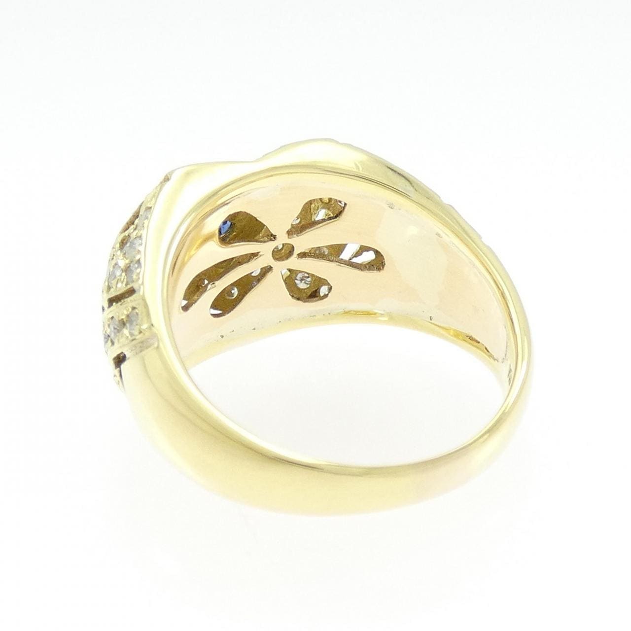 K18YG ハート サファイヤ リング 0.12CT