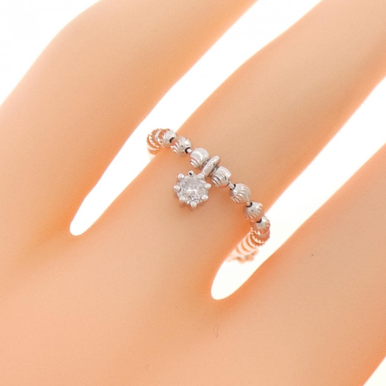 K18WG ダイヤモンド リング 0.1CT
