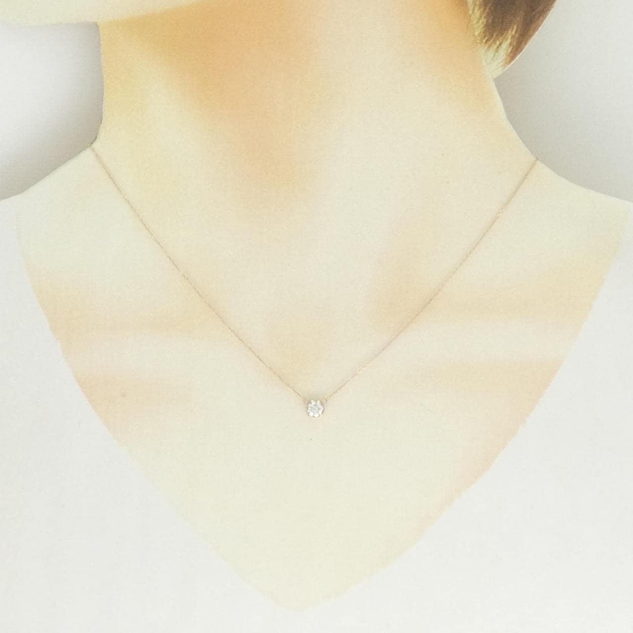 K18PG ソリティア ダイヤモンド ネックレス 0.30CT