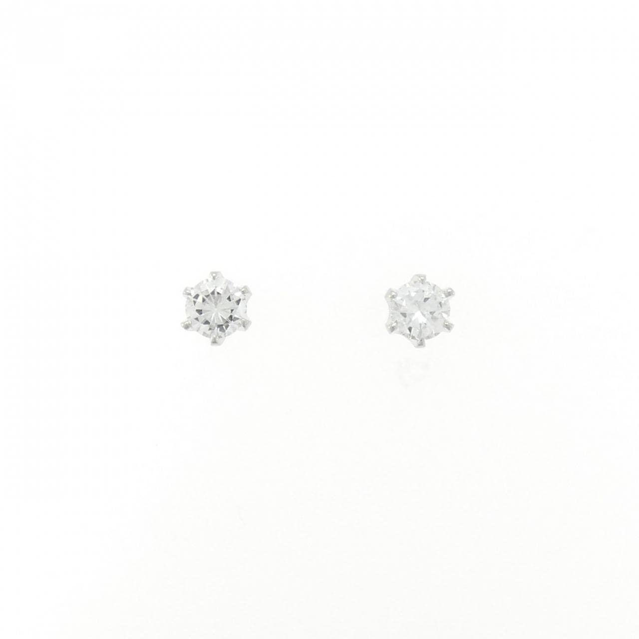 PT850/PT900 ソリティア ダイヤモンド ピアス 0.605CT
