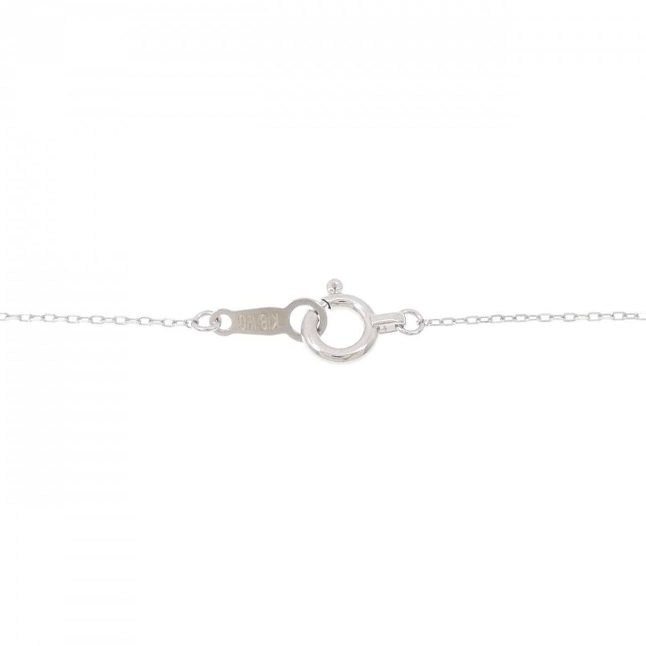 PT900/K18WG ソリティア ダイヤモンド ネックレス 0.224CT