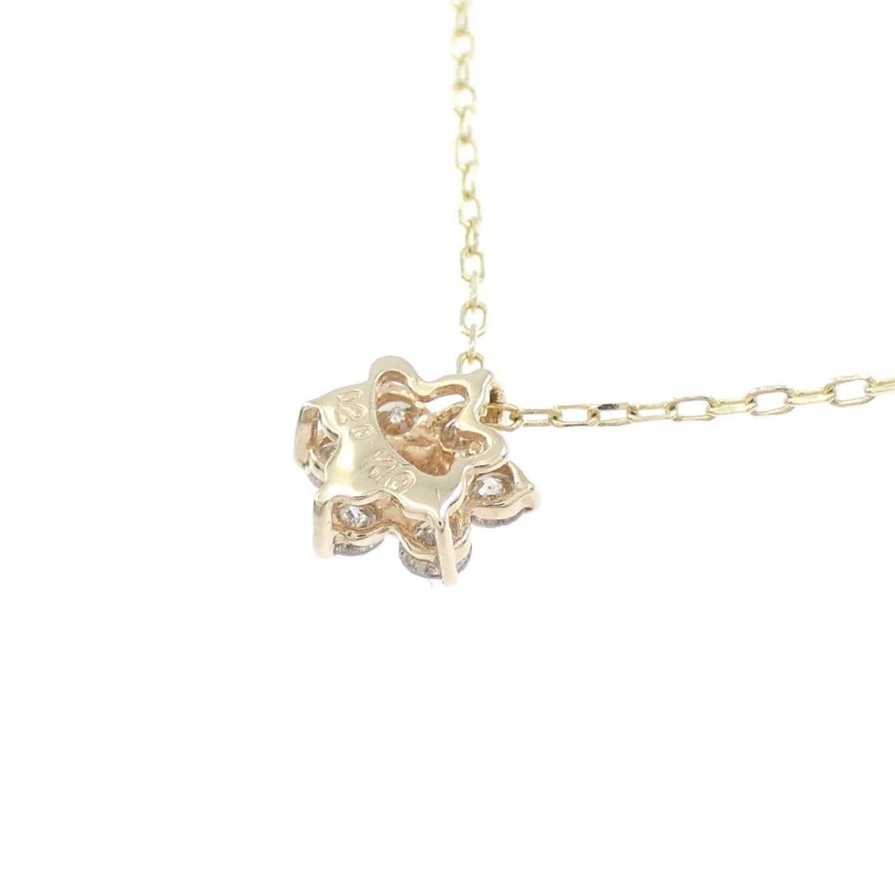 K10PG/K10YG フラワー ダイヤモンド ネックレス 0.20CT