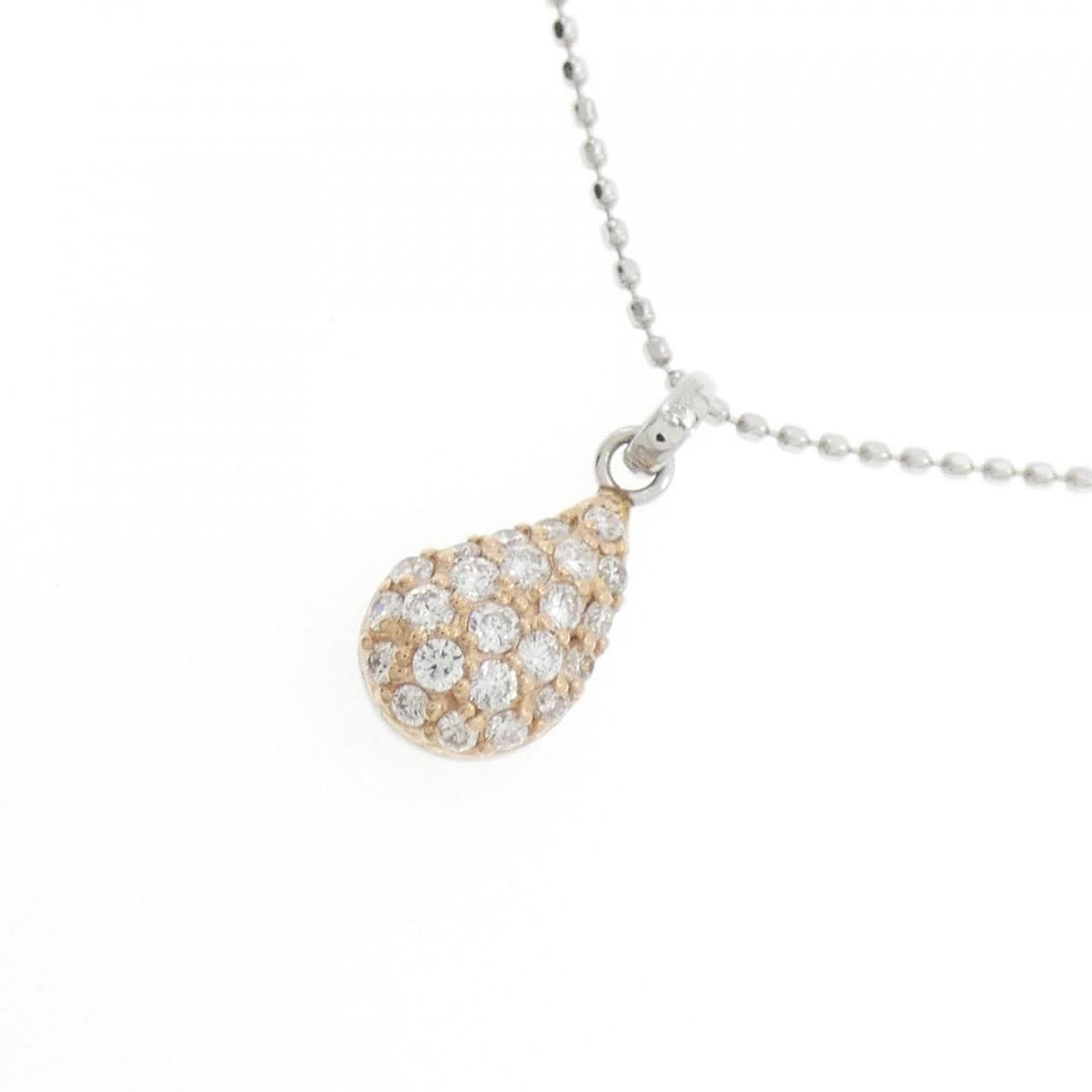 PT/K18PG Pavé Diamond Necklace 0.20CT