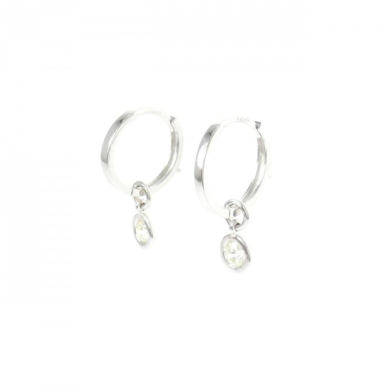 K18WG 2WAY ダイヤモンド ピアス 0.20CT