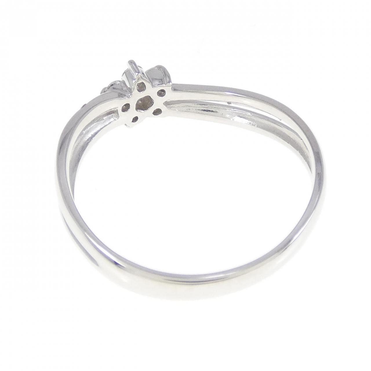 K18WG花朵钻石戒指0.12CT