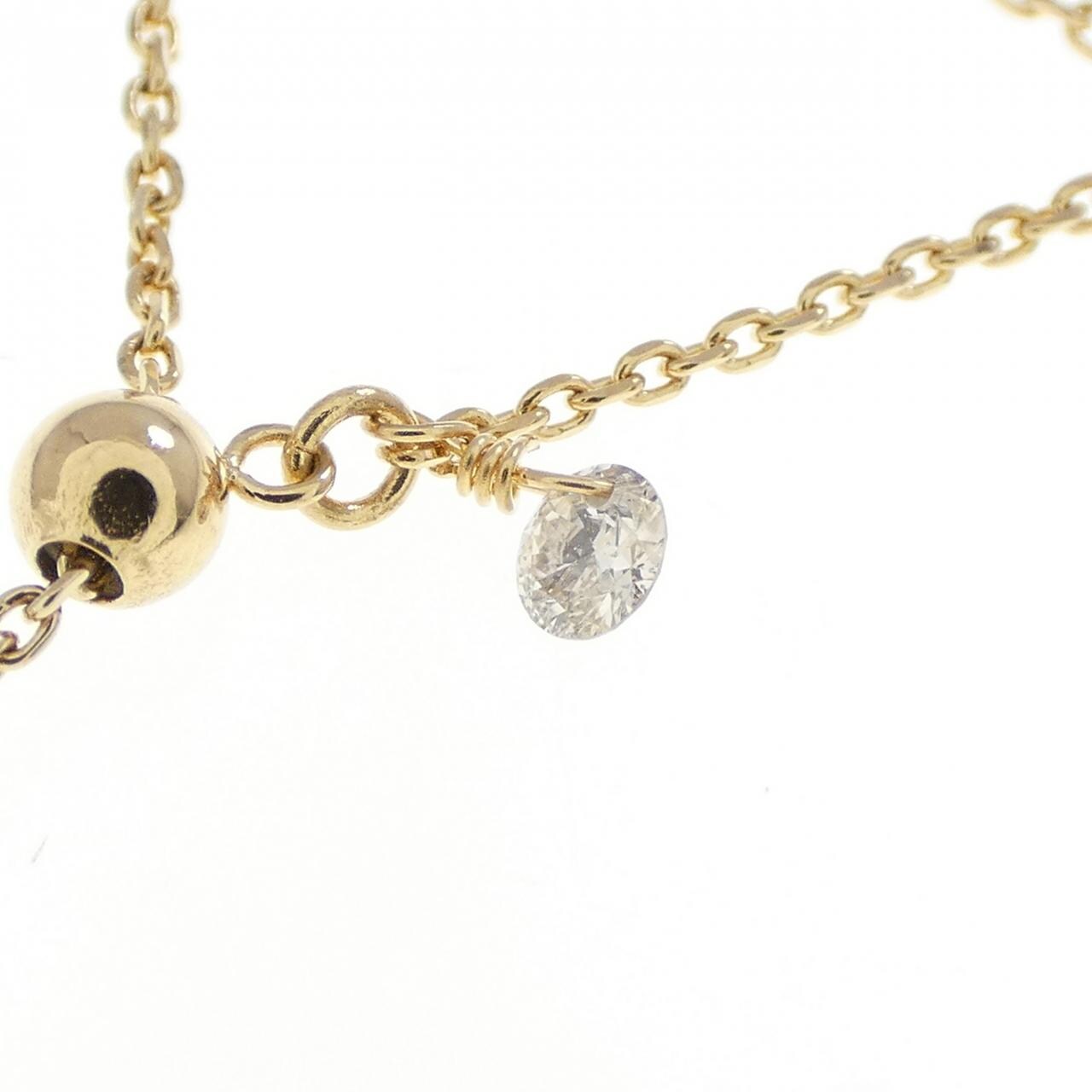 K18YG ハートxイニシャルM ダイヤモンド リング 0.06CT