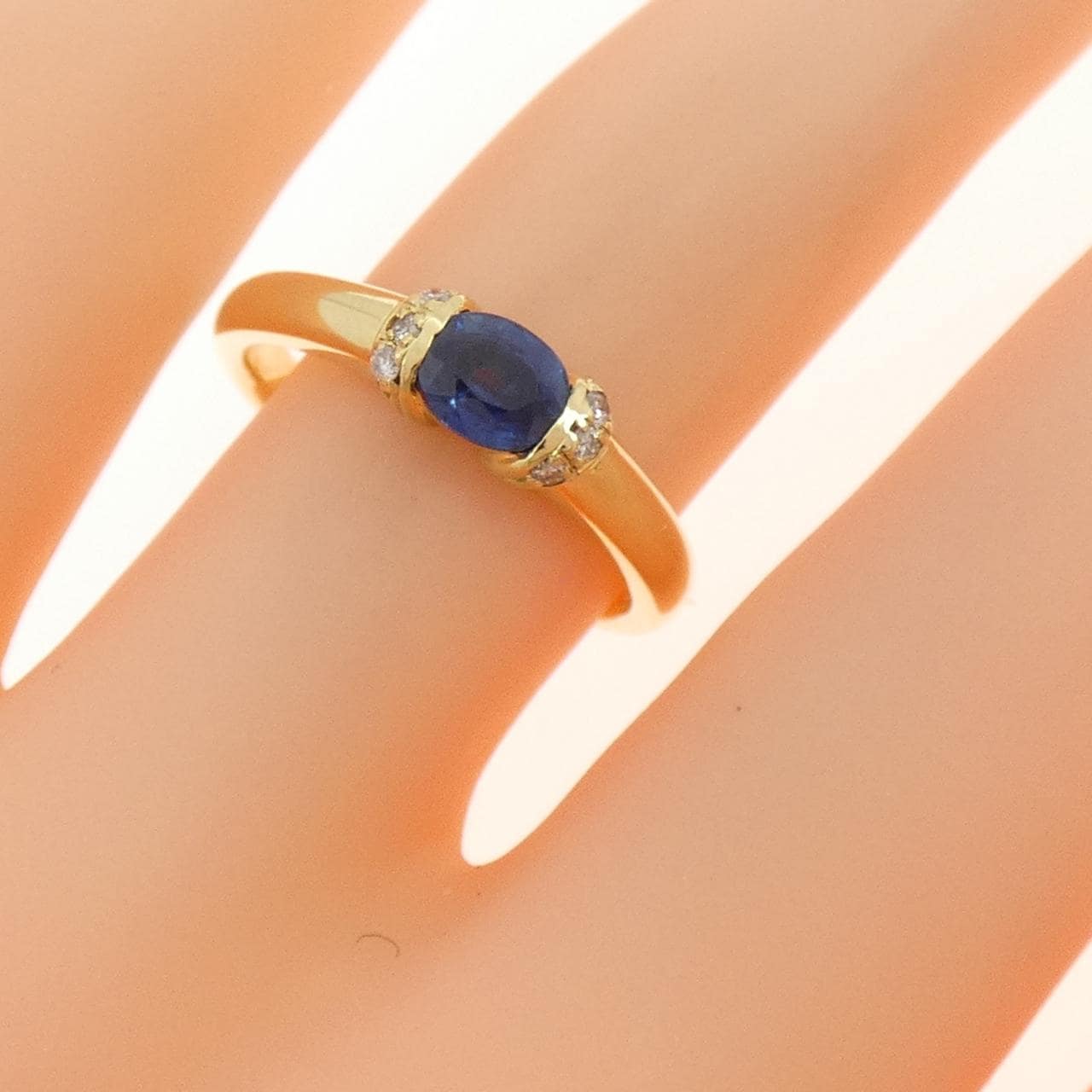 K18YG サファイヤ リング 0.53CT