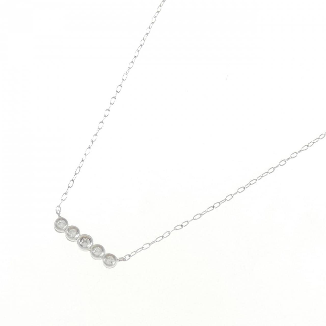 【新品】K18WG ダイヤモンド ネックレス 0.07CT