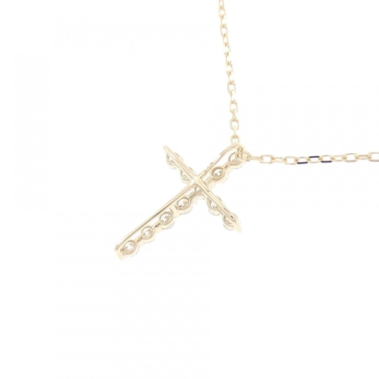 【リメイク】K10YG クロス ダイヤモンド ネックレス 0.10CT
