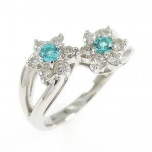 PT900 フラワー パライバトルマリン リング 0.14CT
