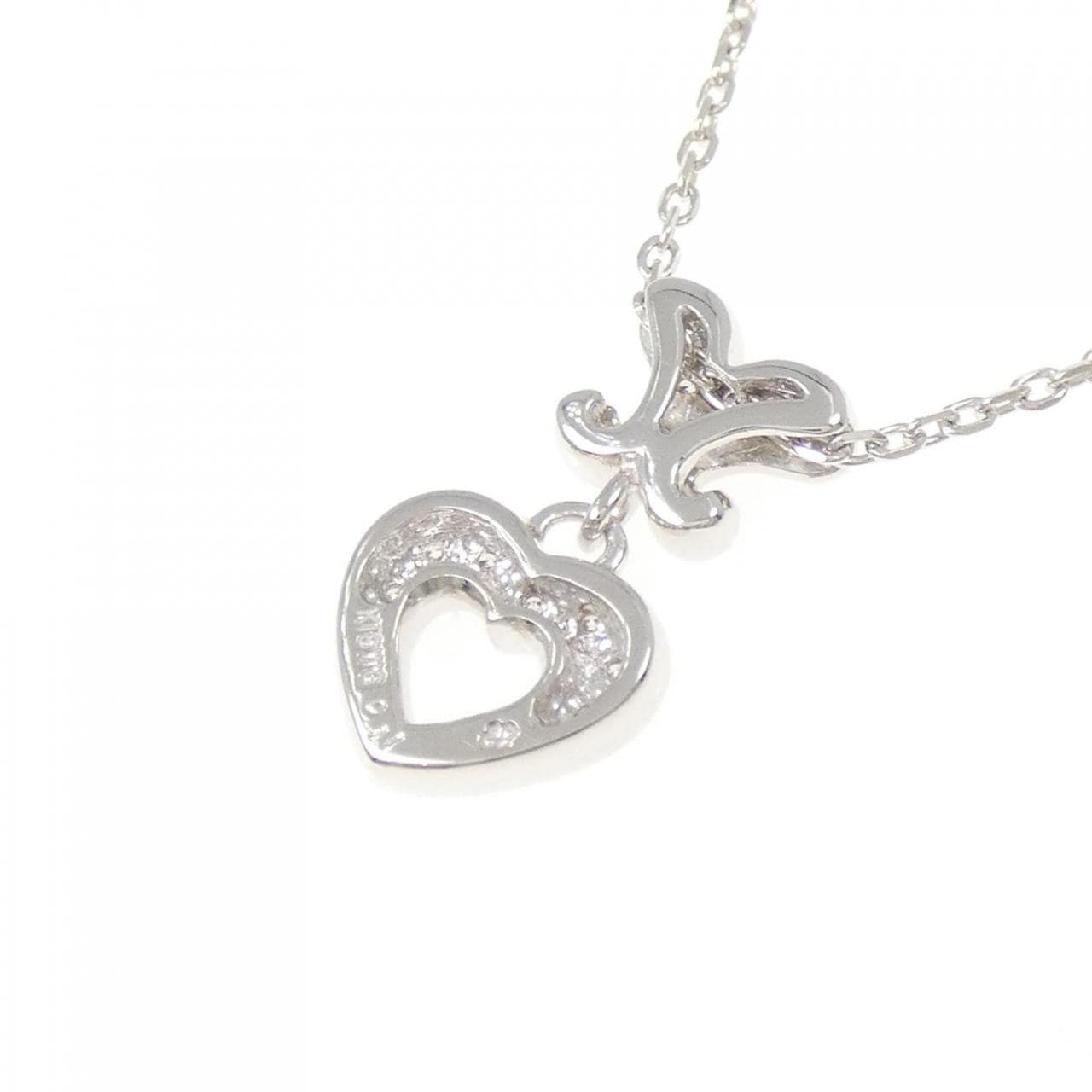 K18WG 心形鑽石項鍊 0.11CT