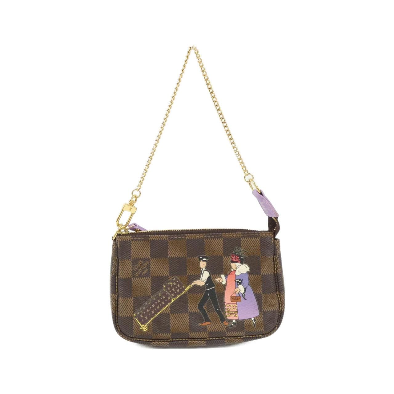 LOUIS VUITTON Damier (Ray Ilustre) Mini Pochette Accessoire N63003 Accessory Pouch