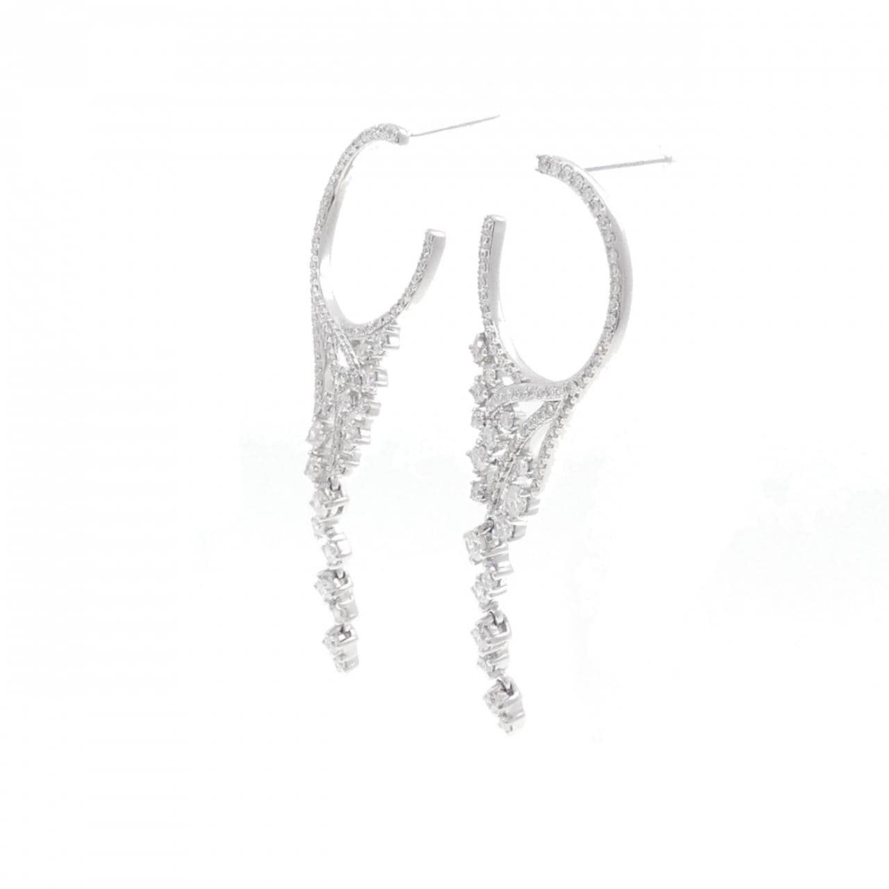 K18WG ダイヤモンド ピアス 1.96CT