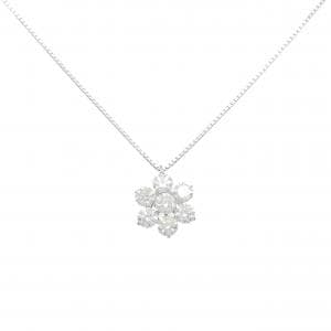 K18WG フラワー ダイヤモンド ネックレス 1.30CT