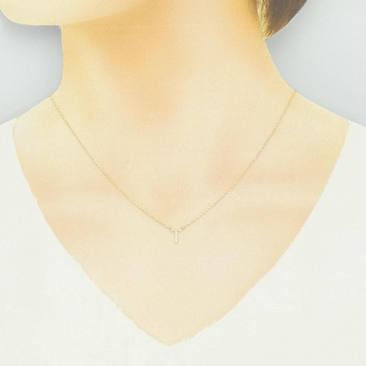 アーカー イニシャル ネックレス 0.04CT