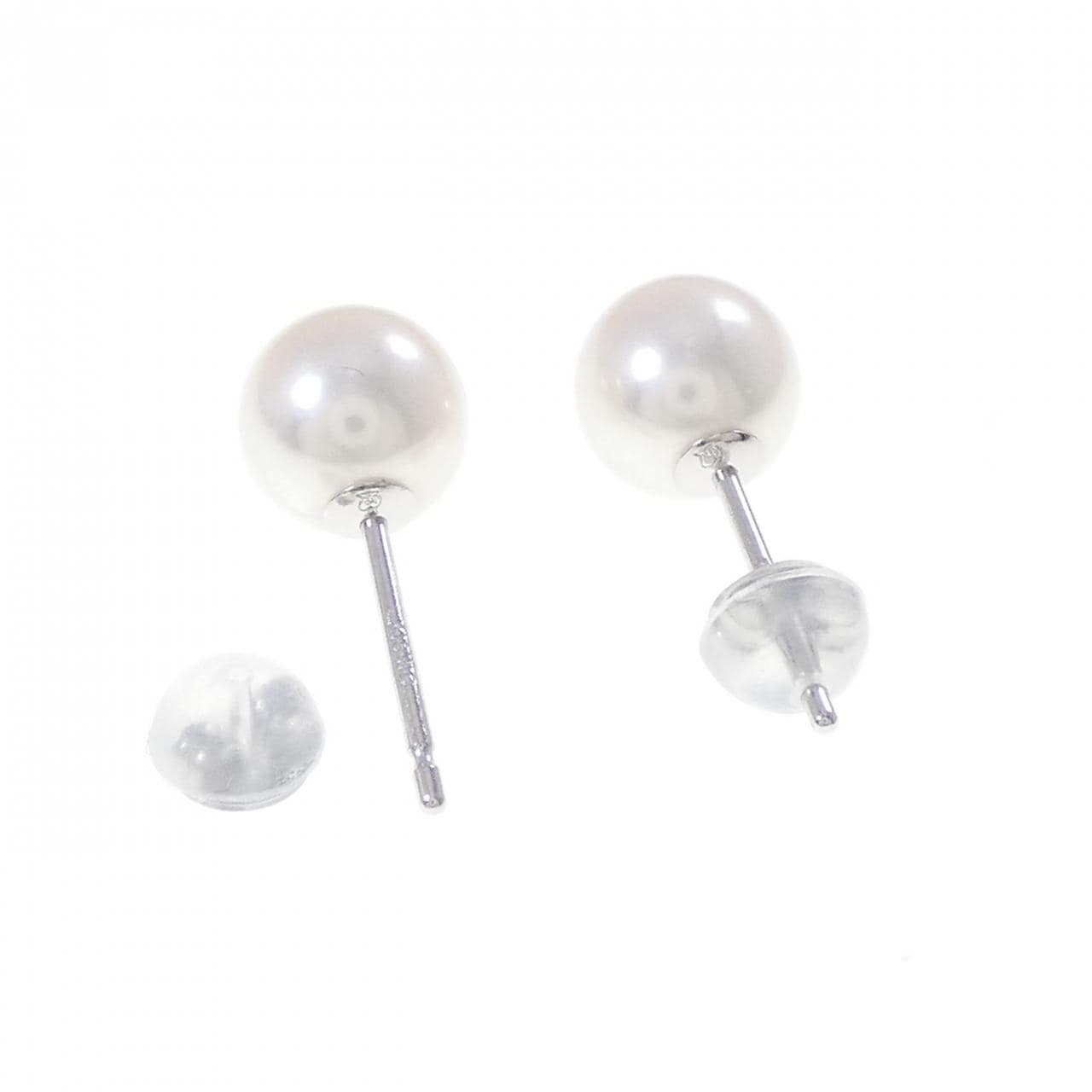 K18WG アコヤパール ピアス 7.7mm