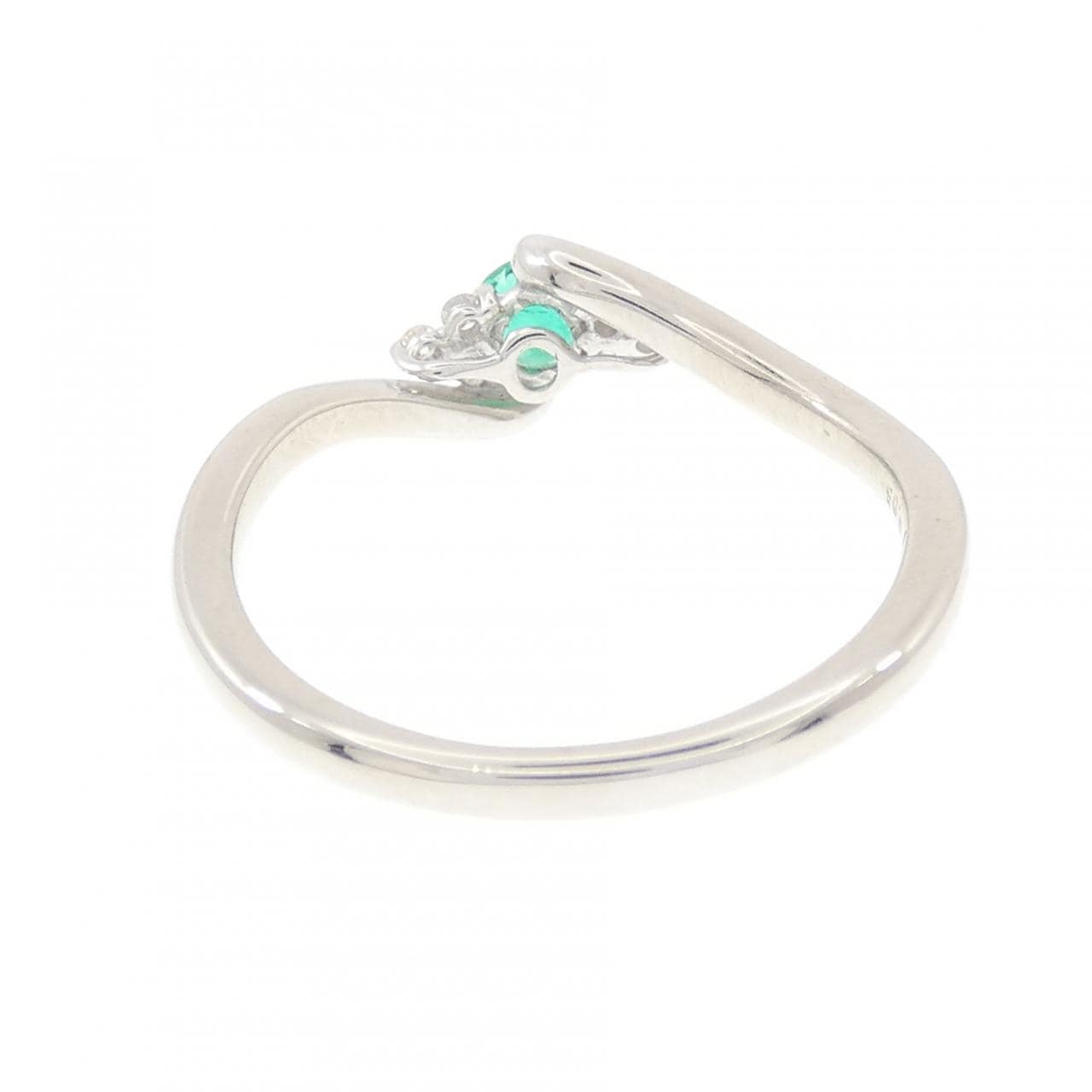 K18WG エメラルド リング 0.14CT