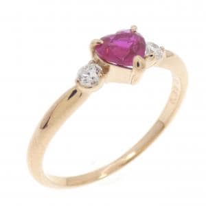 K18PG ルビー リング 0.39CT